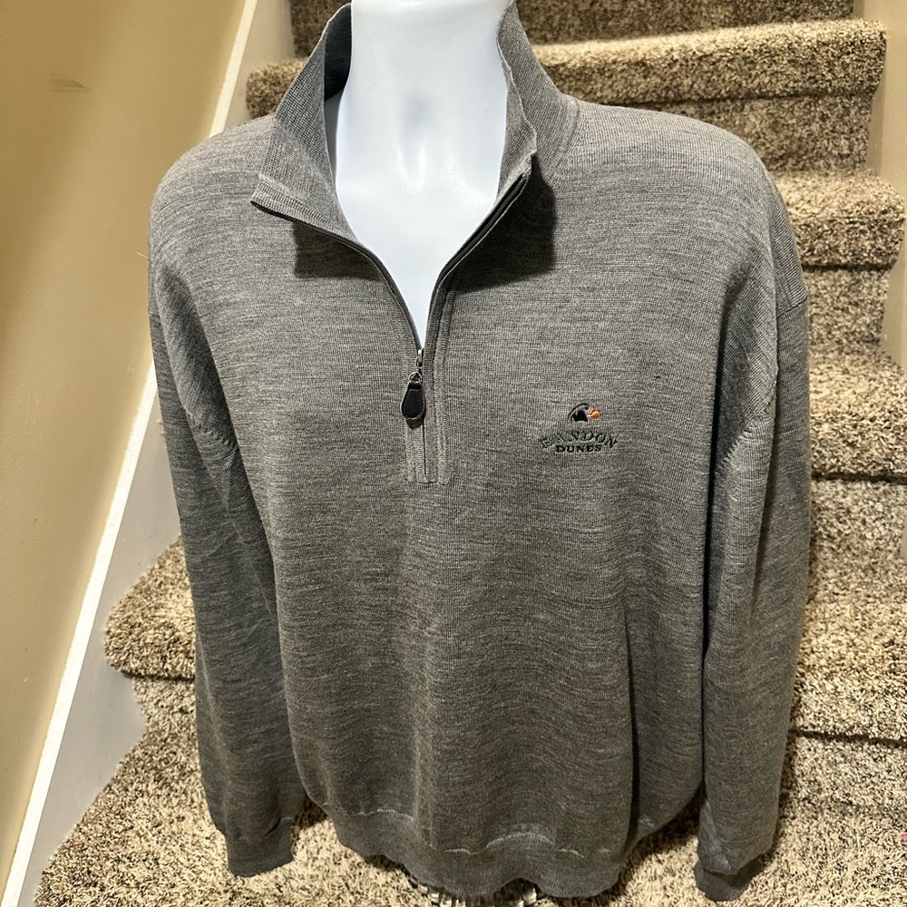 Fairway & Greene Gray Quarter-Zip Sweater